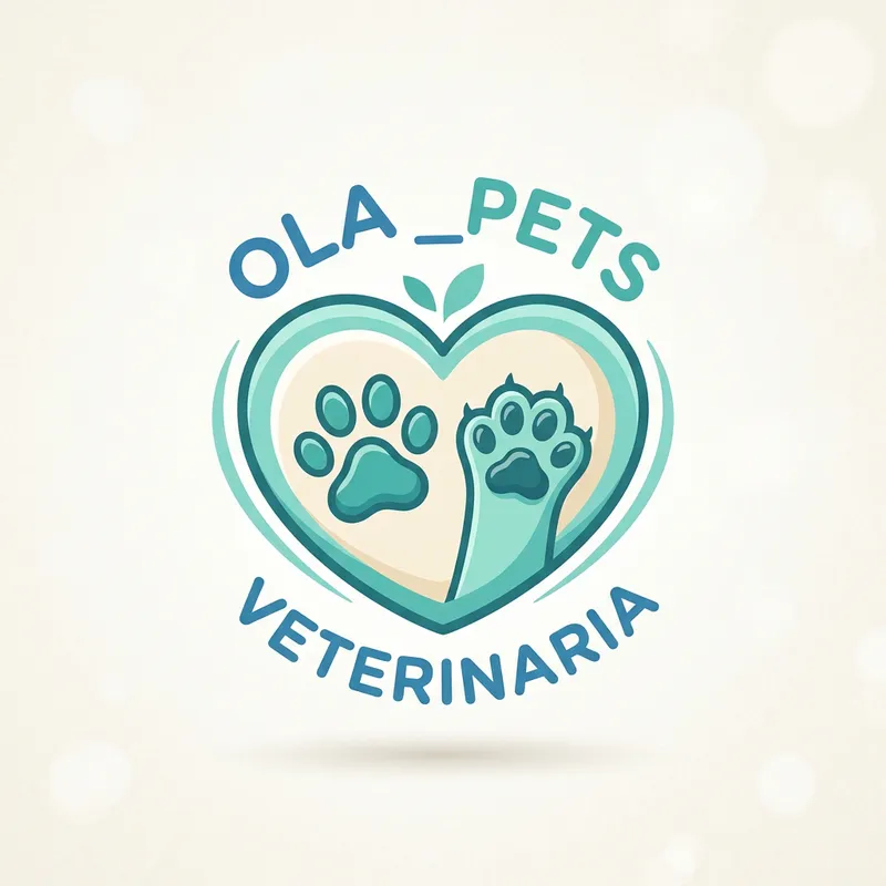 Heart with Pet Paw Prints - Ola Pets Veterinaria