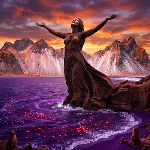 Copper Mountains Reflections & Amethyst Waters | Statue of Ecstasy