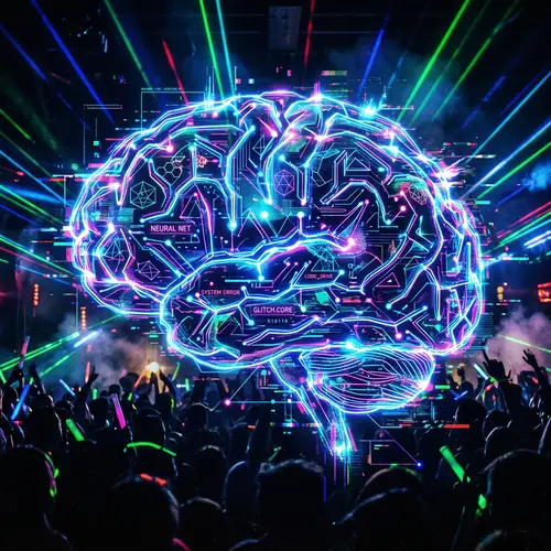Futuristic Digital Brain Network | Techno Aesthetics