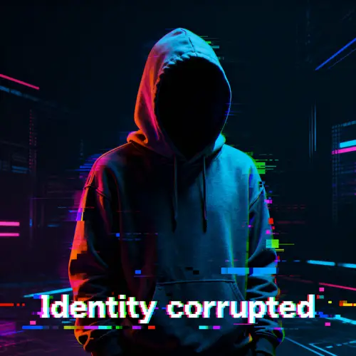 Identity Corrupted: Faceless Hooded Figure Art