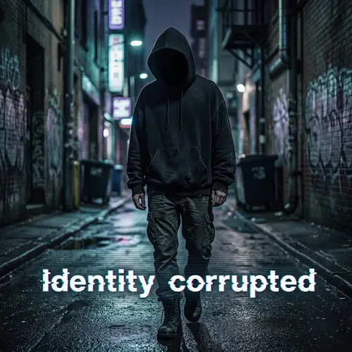 Identity Corrupted: Faceless Hooded Figure Art