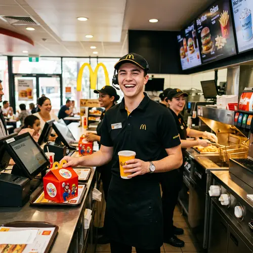 Happy McDonald's Worker: Joy in Every Shift
