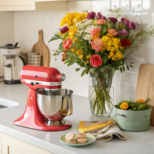 Kitchen Aid Mixer with Flowers - A Perfect Blend