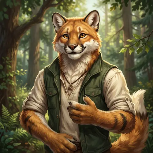 Masculine Cougar-Fox Anthro Digital Painting - Best Quality