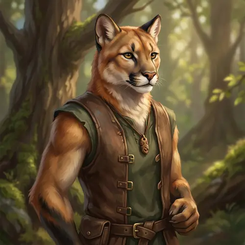 Anthropomorphic Cougar Fox Hybrid Digital Painting
