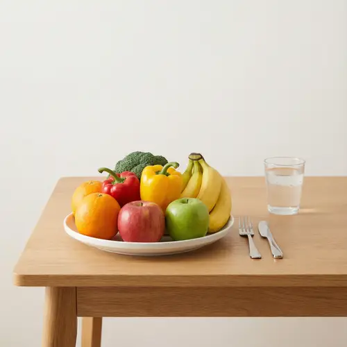 Minimalist Healthy Eating: Colorful Fruits & Vegetables