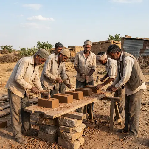Rural Men with Picks and Sticks: Nicking Six Slick Bricks