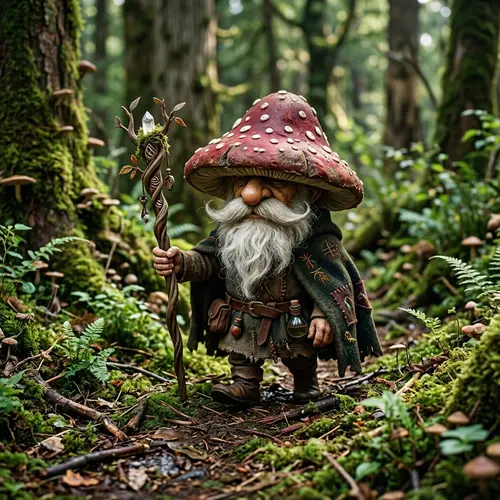 Whimsical Old Wizard Gnome Illustration