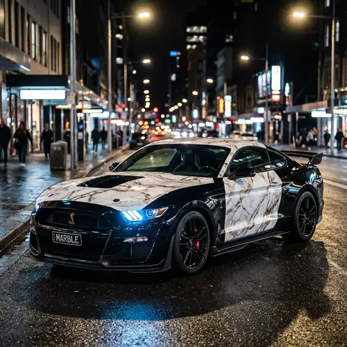 Eye-Catching Ford Mustang: Black & White Wrap