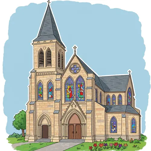 Simple Cathedral Drawing for Kids