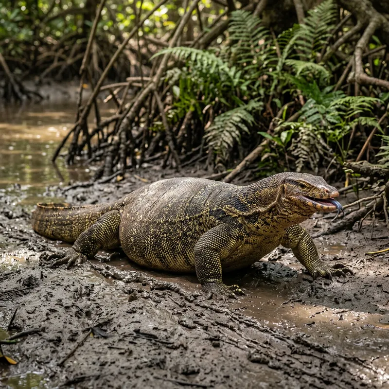 Obese Water Monitor Lizard: A Struggle to Move
