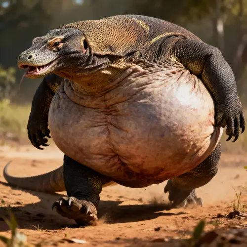 Obese Water Monitor Lizard: A Struggle to Move