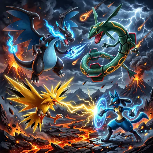 Mega Charizard X vs Zapdos Shiny - Epic Battle