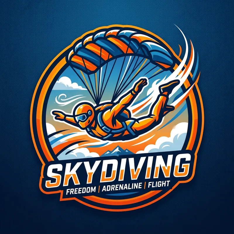 Thrilling Skydiving Logo Design | Extreme Adrenaline Rush