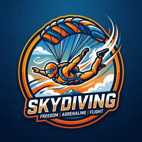 Dynamic Skydiving Logo Design | Adrenaline & Joy of Flight
