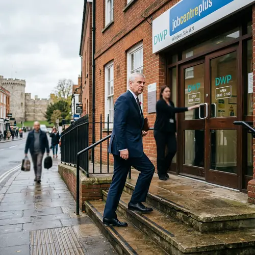 Prince Andrew Visits Jobcentre Plus in Windsor