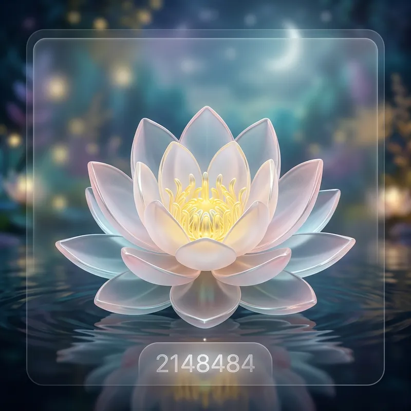 Glassmorphism Lotus Flower Design Glassmorphism Lotus Flower Design