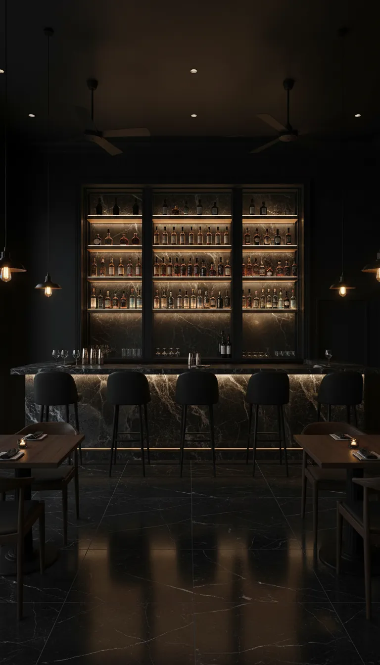 Stylish Black Wall Bar Cabinet Design Ideas