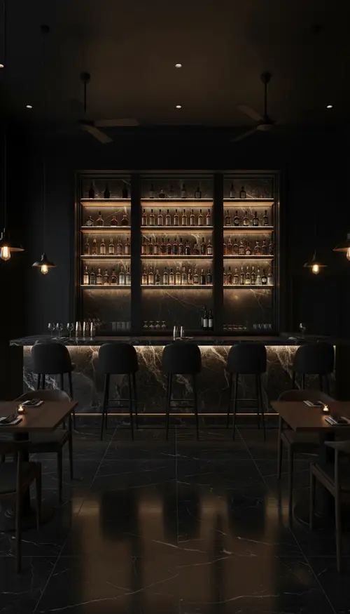 Stylish Black Wall Bar Cabinet Design Ideas