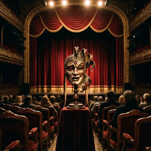 Traditional Theater Setting with Delicately Crafted Mask