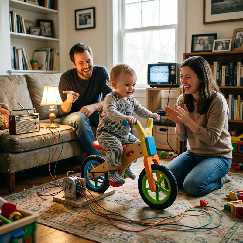 Family Life: Baby Generating Energy in Everyday Scene