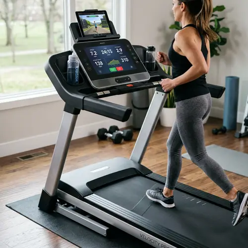 Expertly Designed Treadmill | Modern Black & Silver | Touch Controls