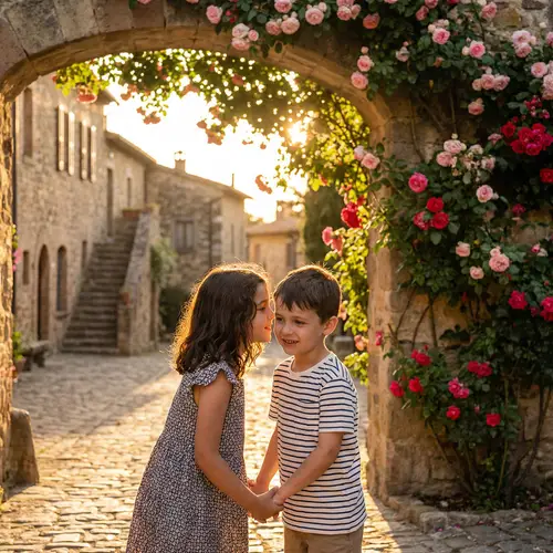 Romantic Love Story: Hispanic Girl & South Asian Boy Under Sunset Archway