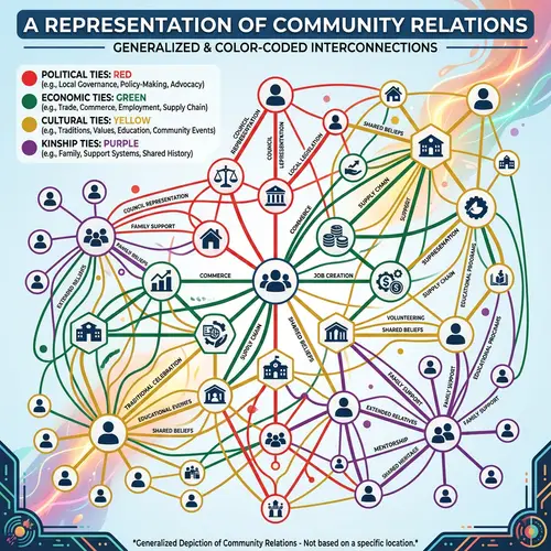Color-Coded Community Relations Map: Power Dynamics Represented