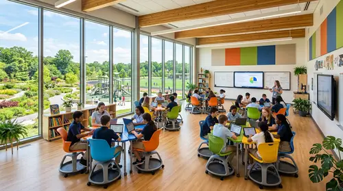Modern Spacious Classroom Design for Creative Learning