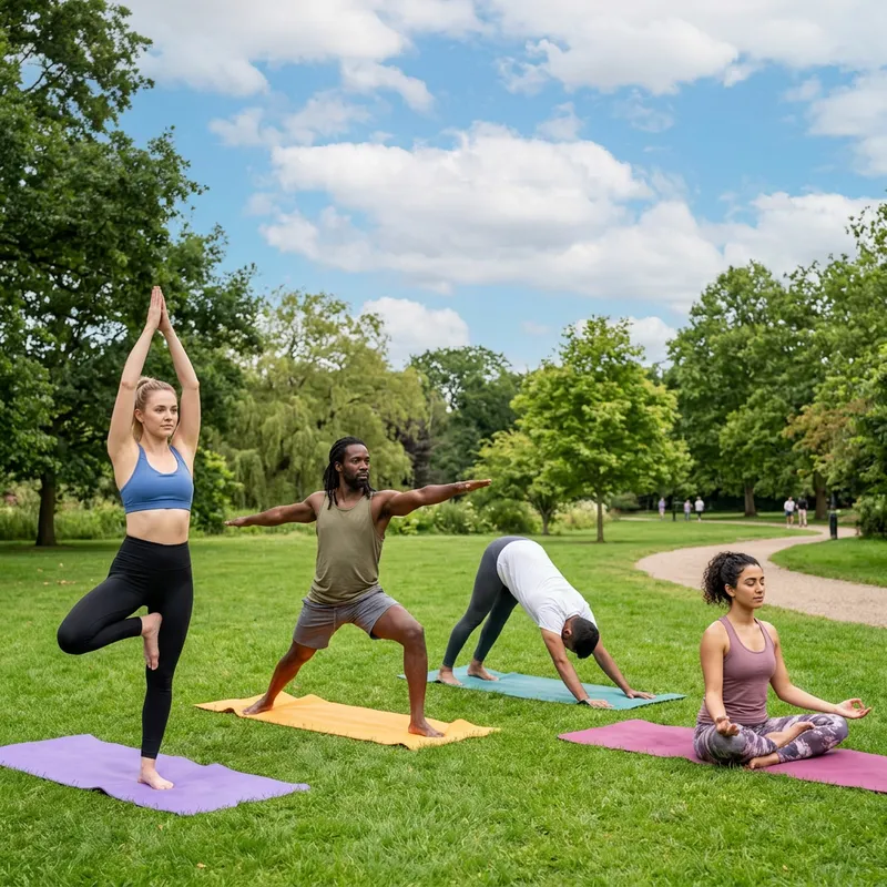 Peaceful Outdoor Yoga Session in Diversity Park