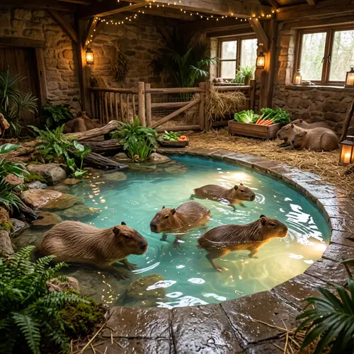Cozy Capybara Room with Swimming Pool