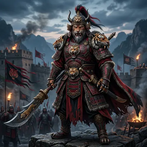 Fantasy Chinese General in Tiger Armor