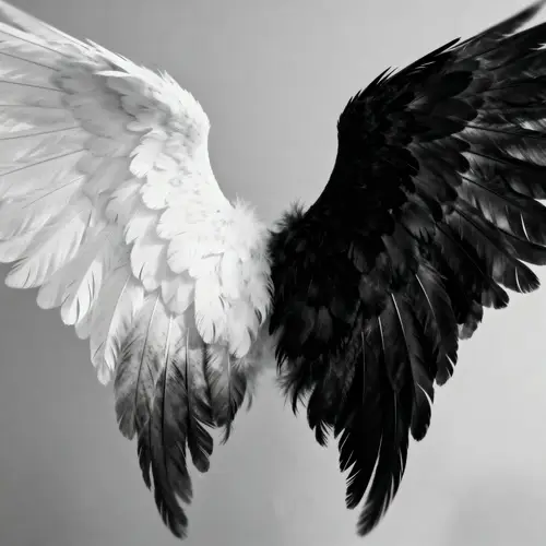Elegant Black and White Angel Wings