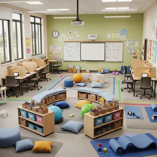 Modern Classroom Design for ADHD Children Aged 8-12