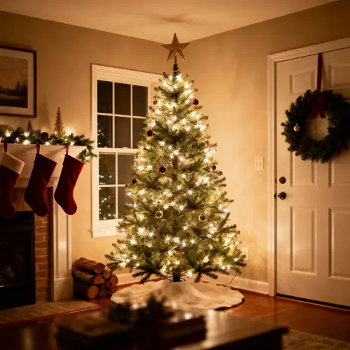 Christmas Home Decor with White Lights
