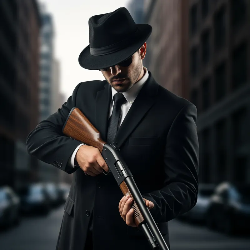 Ominous Hispanic Gangster in Urban Grit