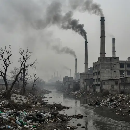 A Harrowing Image of Pollution: Diminished Skies and Wasted Lands