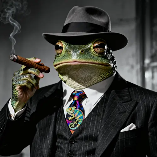 Noir Frog Gangster Character Art