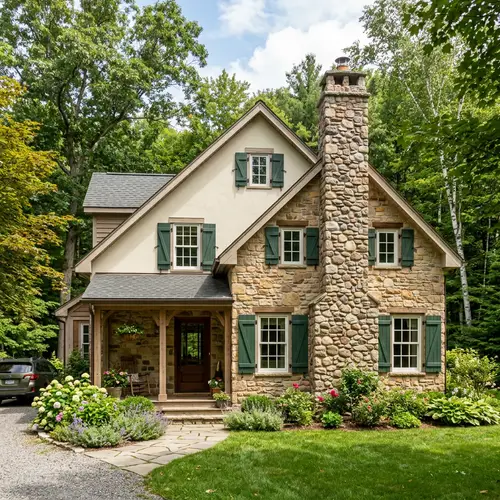 Charming House with Stone Chimney and Shutters