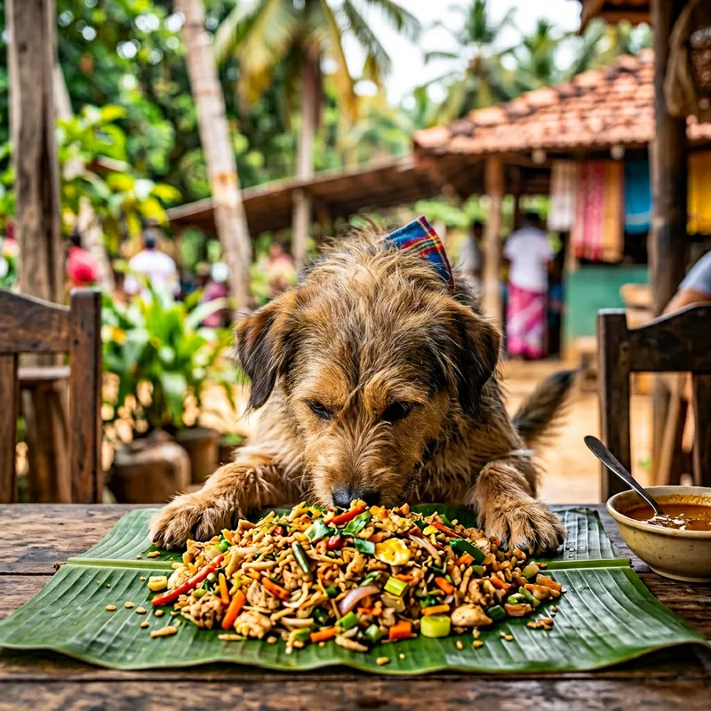 Adorable Pooch Devouring Kottu Roti | Sri Lankan Delight