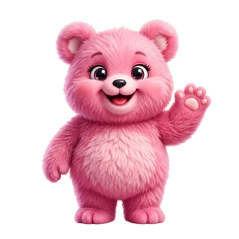 Fluffy Pink Mascot - Cute & Adorable Design