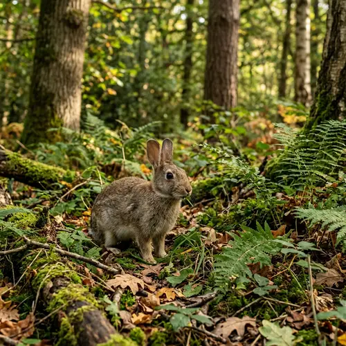 Rabbit in a Forest - Nature's Serenity