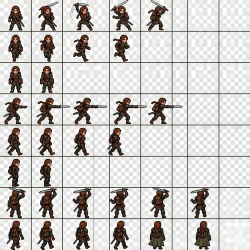 Pixel Art Sprite Sheet for Dungeons & Dragons Character