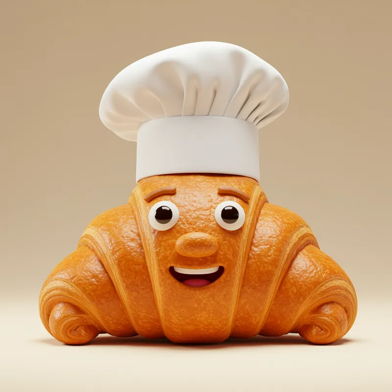 Delicious Chef Croissant Mascot Design