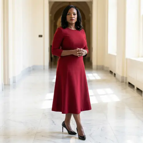 Chic Thick Black Women in Elegant Red Dress