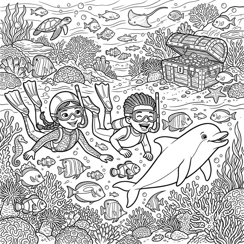 Underwater Adventure for Kids Coloring Book | Dive into the Depths