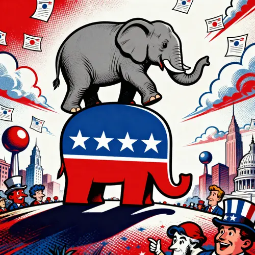 Whimsical GOP Elephant Art: Satire & Pop Culture