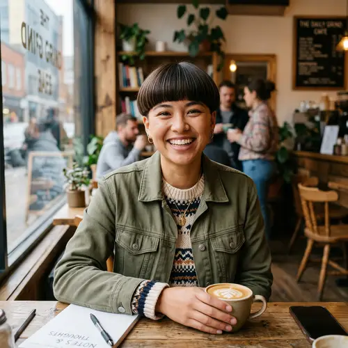 Unique Bowl Cut Hairstyle in Casual Setting