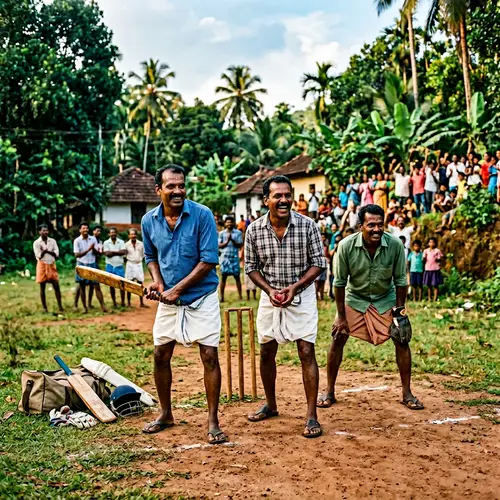 Exciting Cricket Match in Rural Kerala