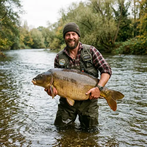 Fisherman Catches Huge Carp - A Fishing Adventure